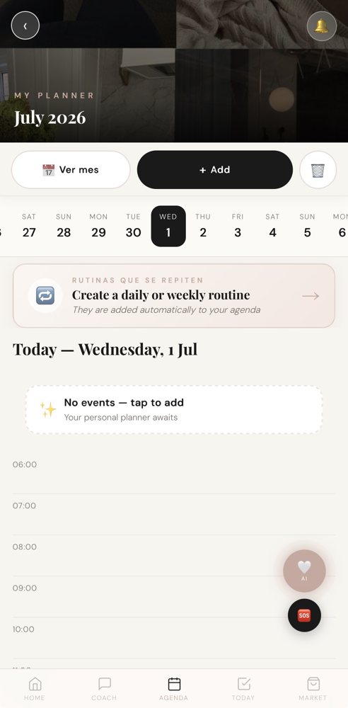 Glow Up With IA, daily agenda