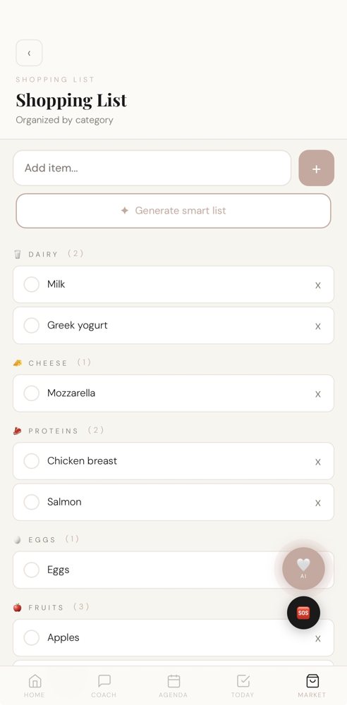 Glow Up With IA, grocery list